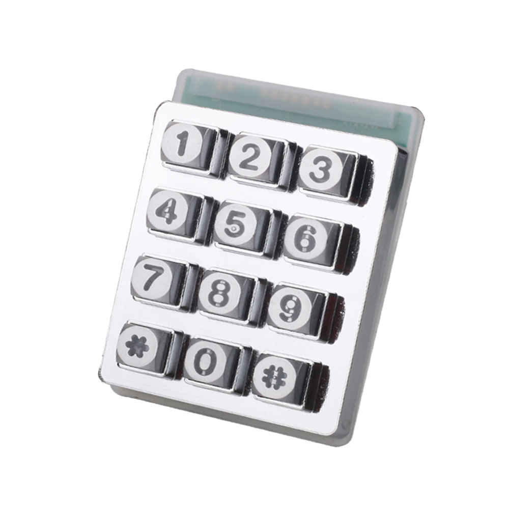 yuyao custom matrix Znic Alloy backlight 4x3 metal keypad