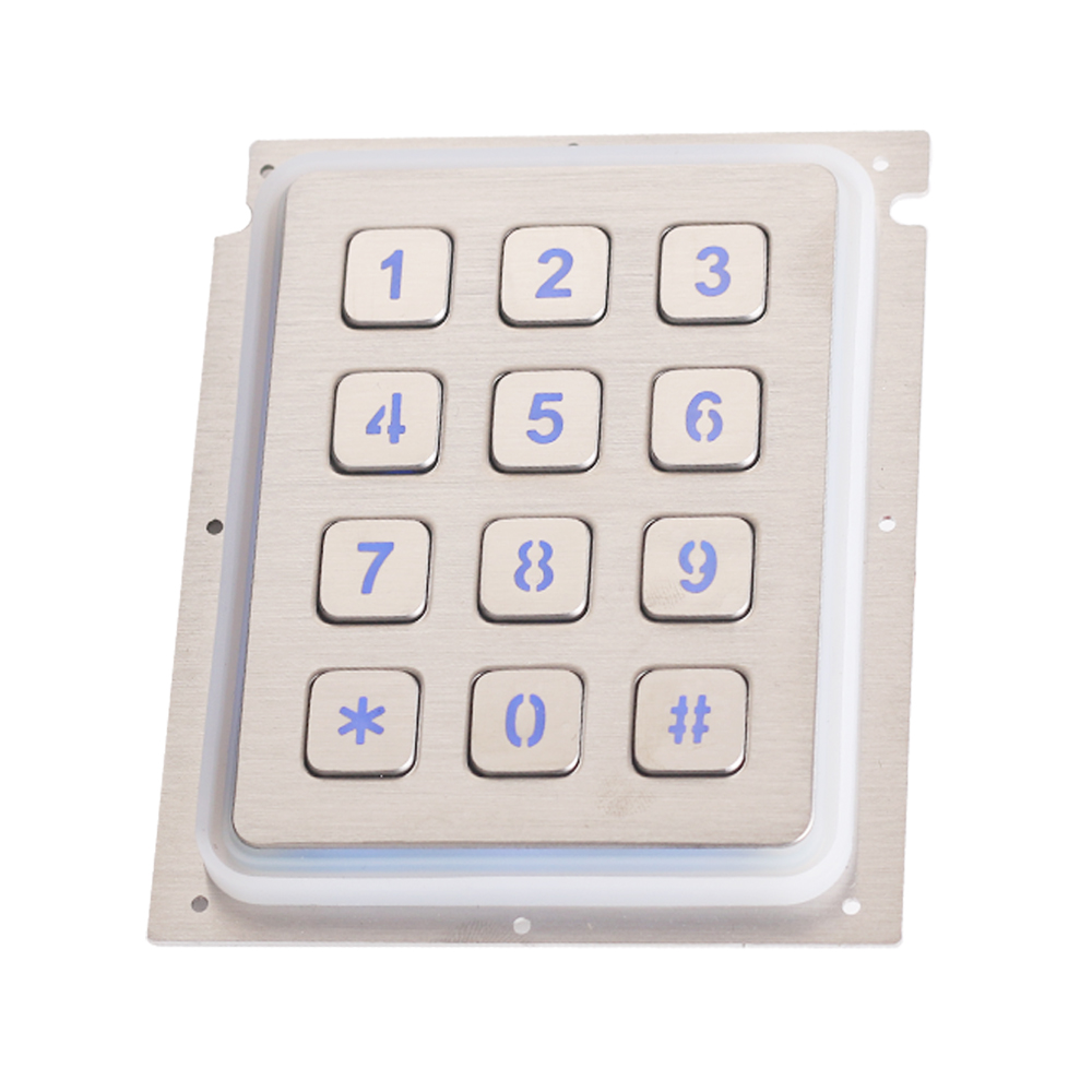 custom matrix keypad Stainless Steel 304 LED backlight Keypa