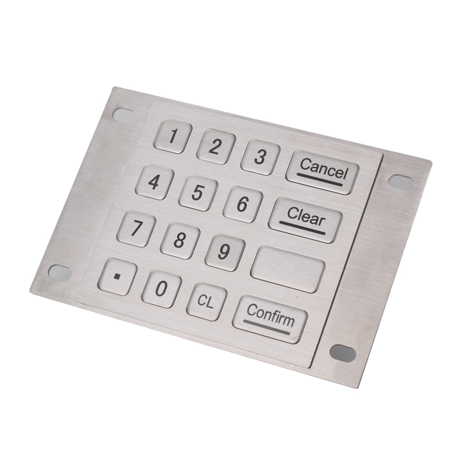 Custom ATM Metal Keyboard 4X4 Anti-vandal Metal ATM Keypad