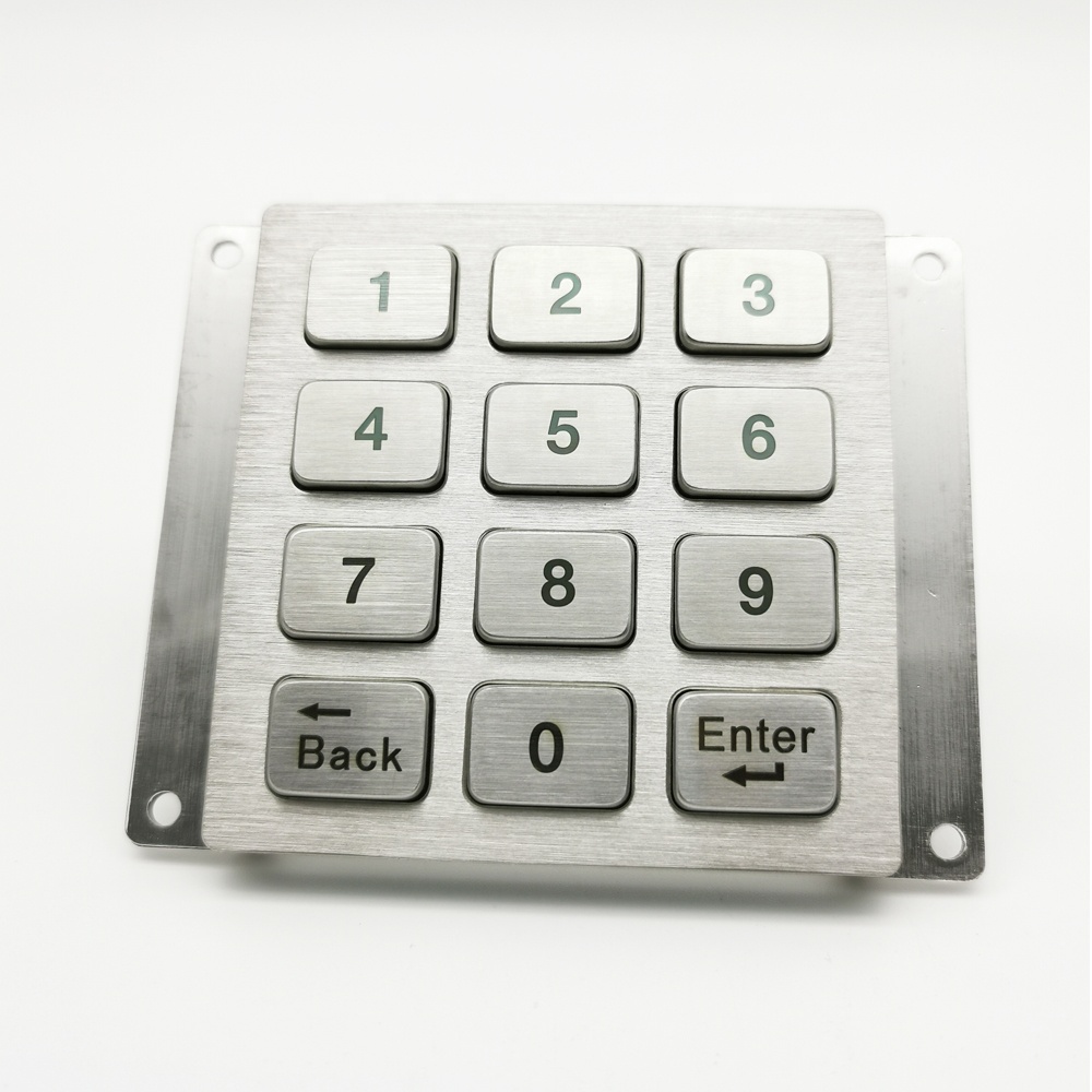 12 Key IP65 USB stainless steel industrial keypad ticket mac