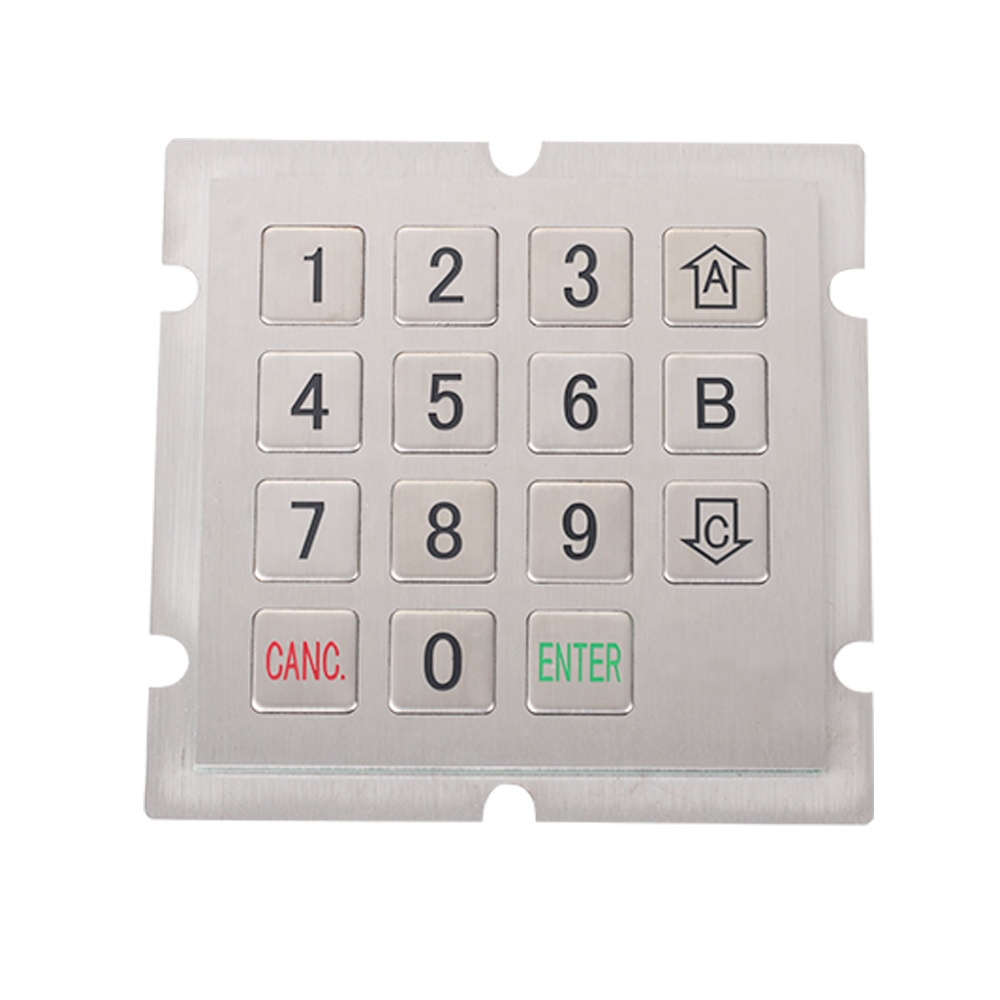 Waterproof 15 key custom stainless matrix metal numeric indu