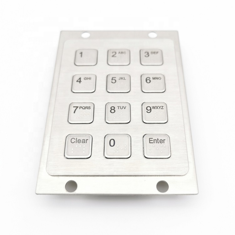 3X4 ip65 USB stainless numeric metal braille gate lock blind