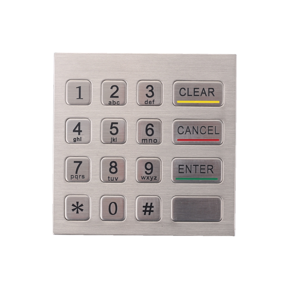 16 Keys Waterproof Metal Keypad 4x4 Vandal Resistance stainl