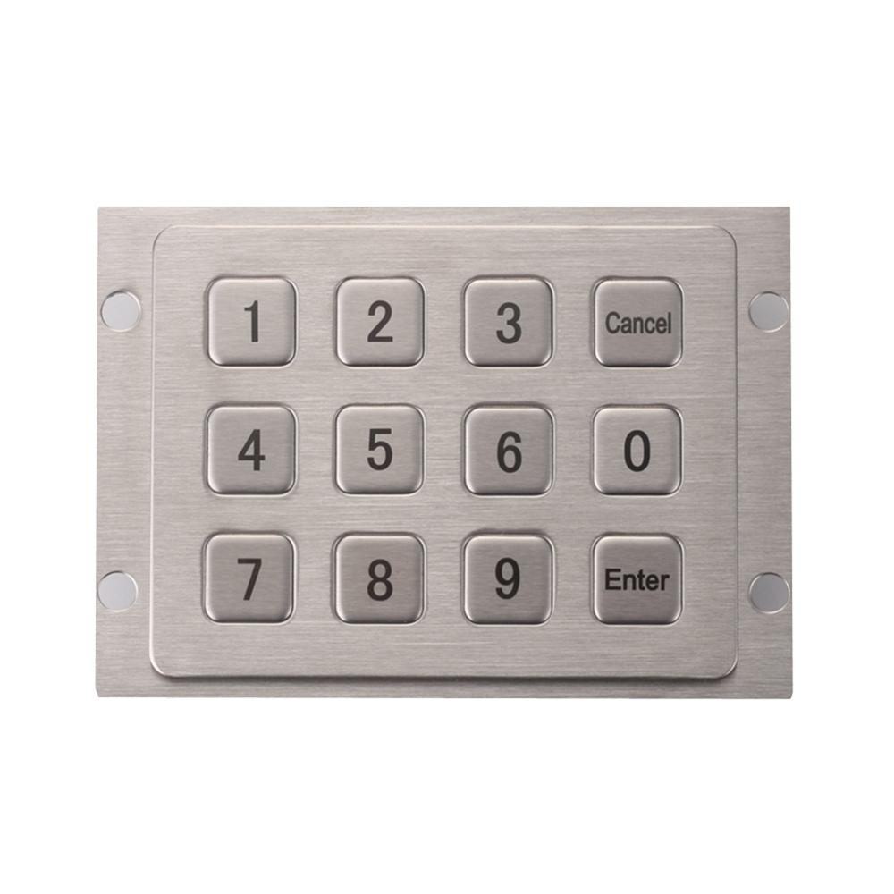 Stainless steel 12 key corrosion proof metal USB numeric ATM